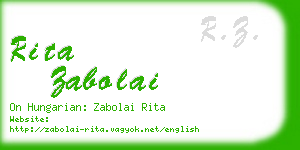 rita zabolai business card